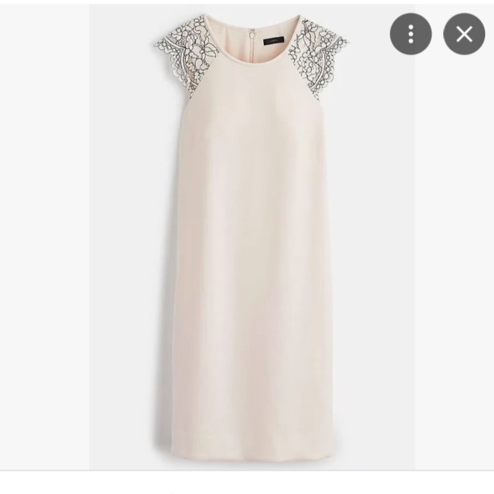 J. Crew Lace Cap Sleeve Pocket Ivory Shift Dress 2